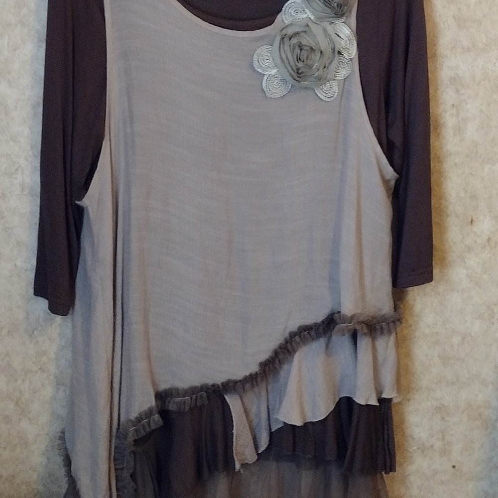 Fairycore Boho Tunic Mini Dress Layered 2-Pieces Size Medium Lady Noiz
